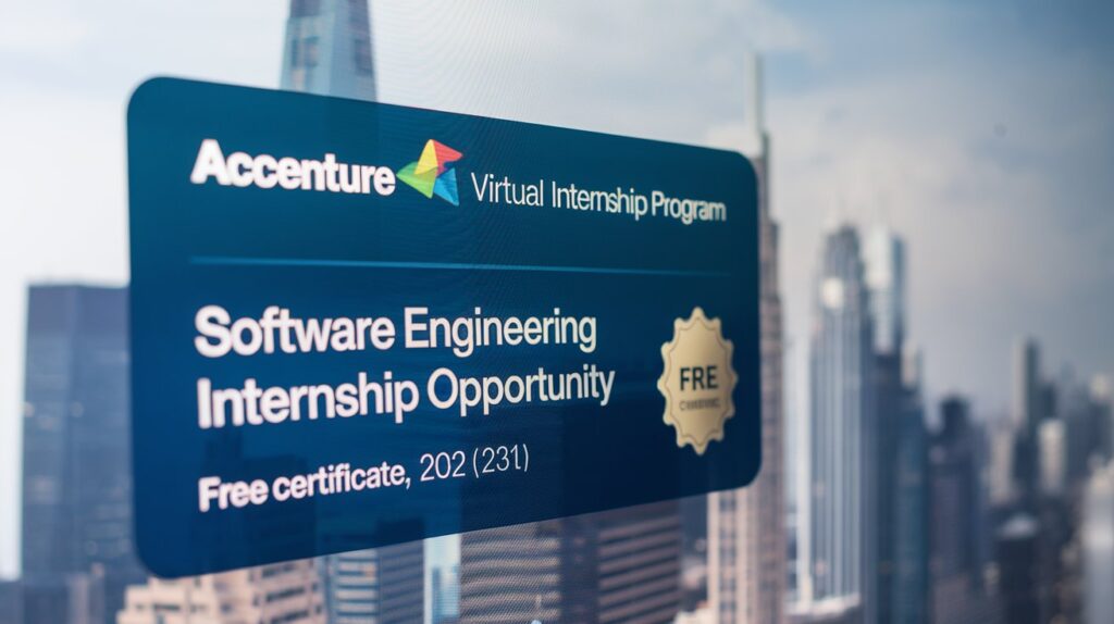 Accenture Virtual Internship program, Software Engineering Internship for Everyone with Free Certificate Enroll in 2024